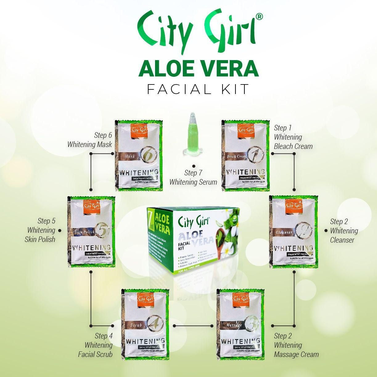 City Girl Aloe Vera 6 Step Facial Kit With Serum Sachets