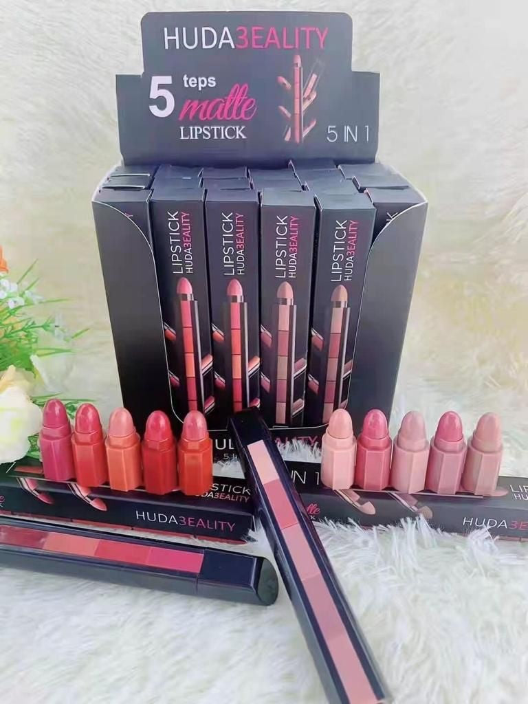 HUDABEALITY 5in1 Matte Lipstick 2 Pcs Set