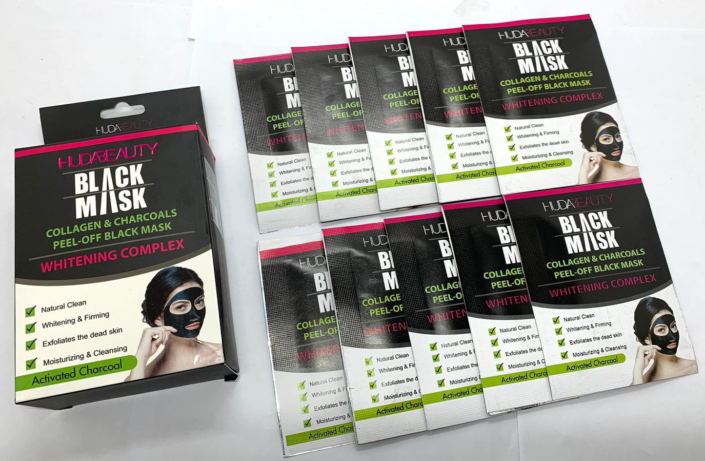 HUDABEAUTY Black Peel-Off Mask 10 Pcs Box