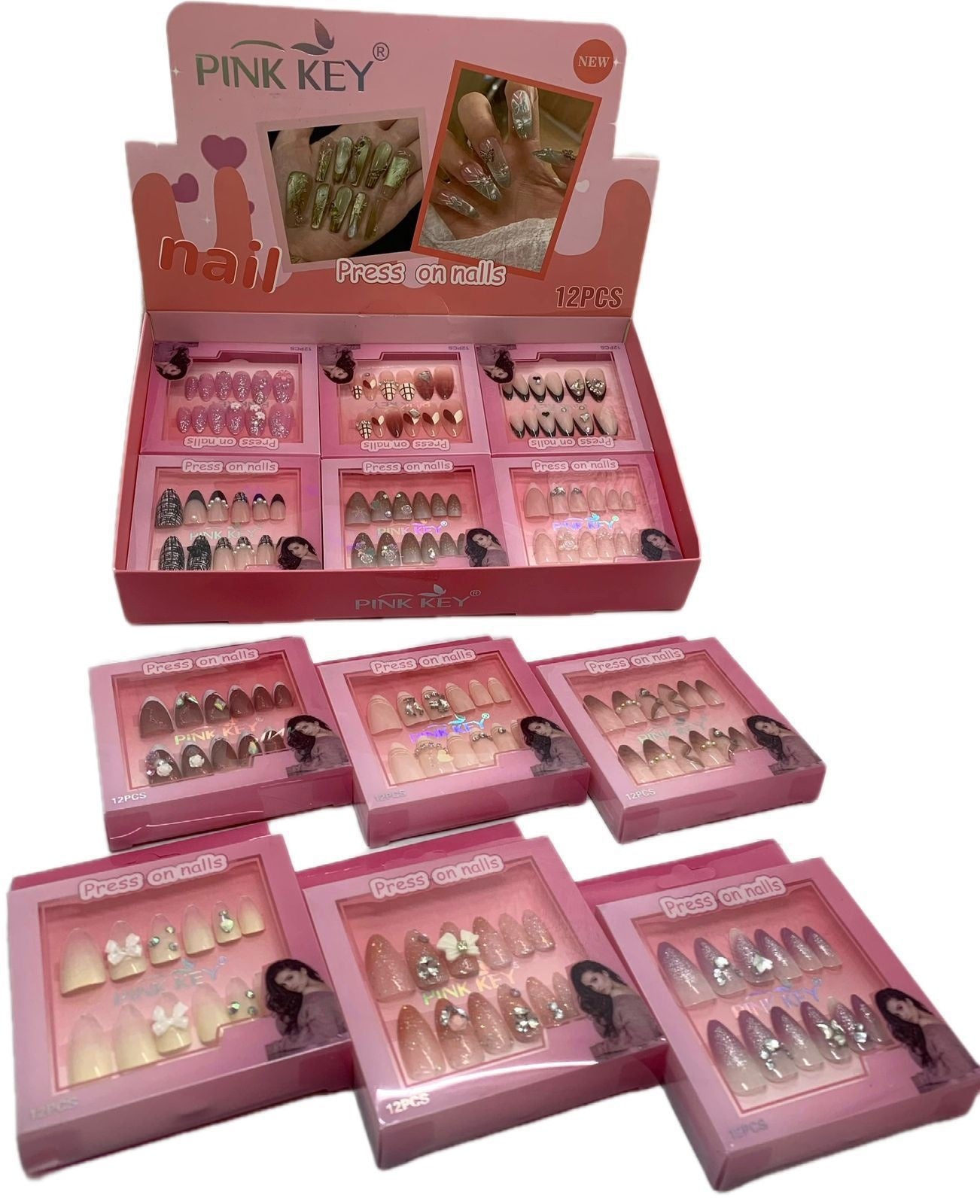 Pink Key Nails (Item No 2416 Stone)
