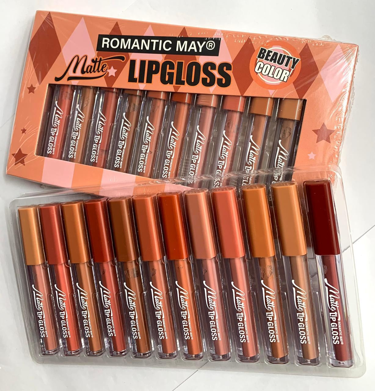 ROMANTIC MAY Beauty Color Matte Lipgloss 12 Pcs Pack