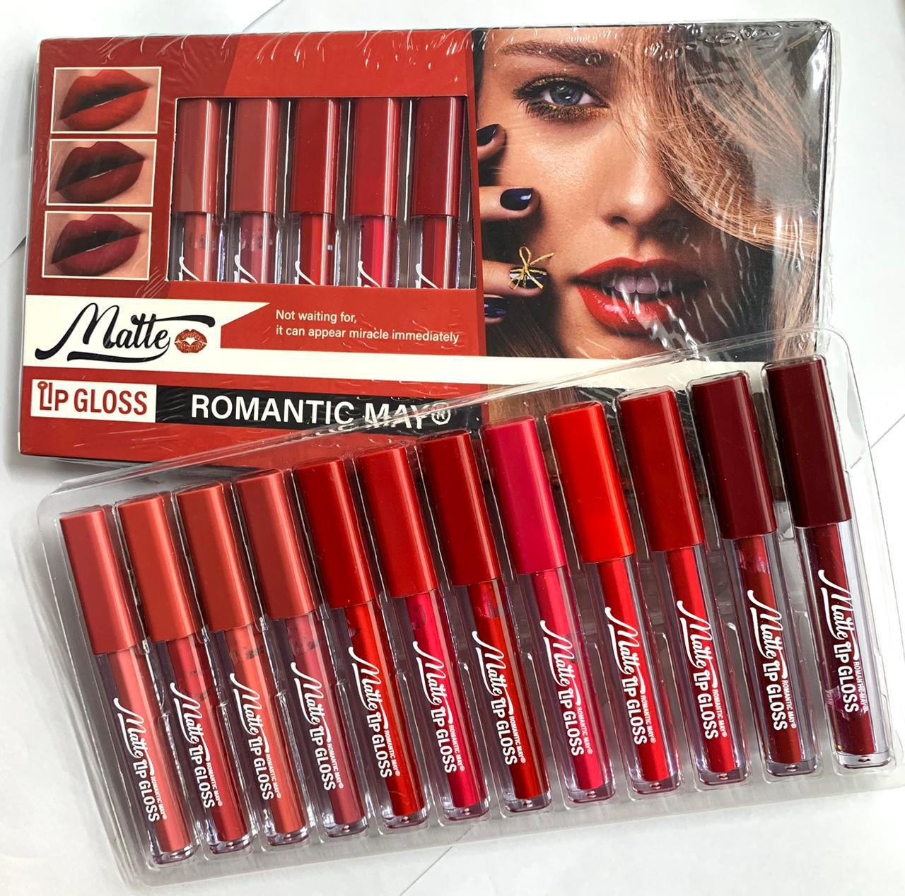 ROMANTIC MAY Matte Lipgloss 12 Pcs Pack
