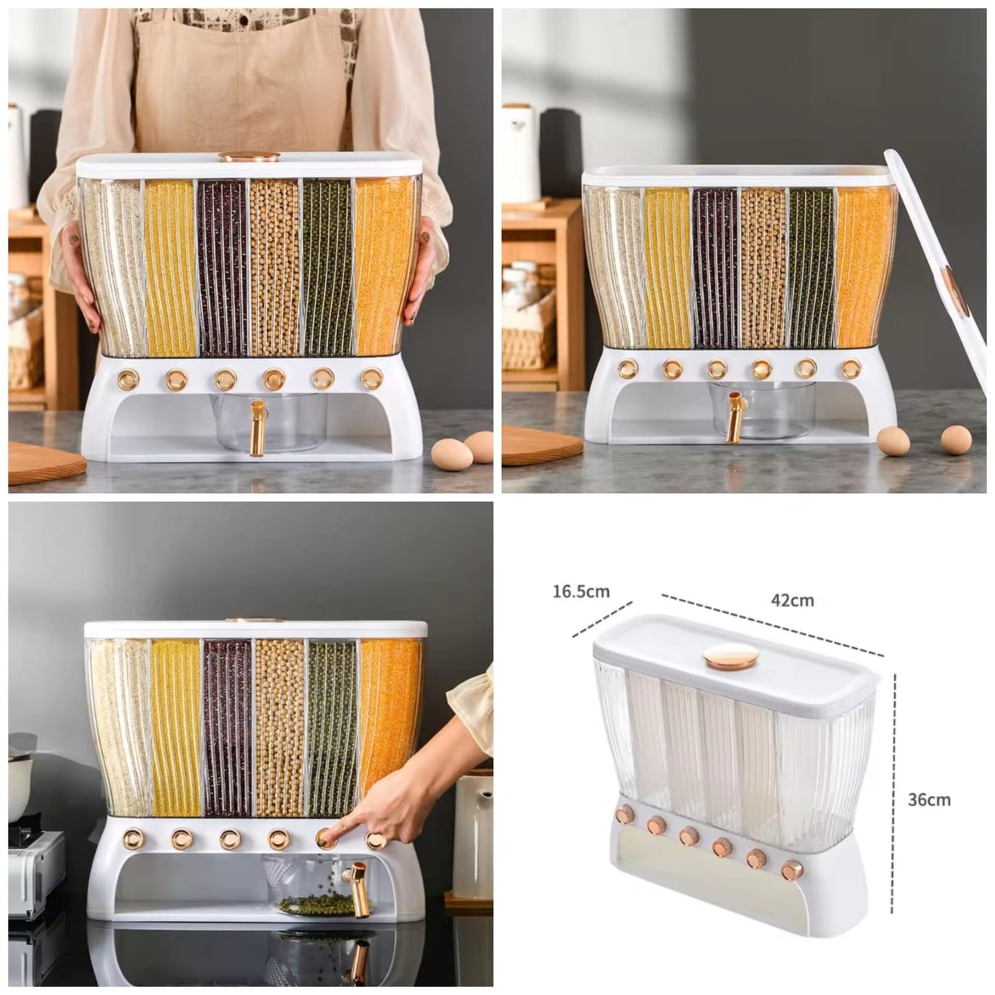6 Portion 10Kg Cereal Dispenser (Premium Quality)