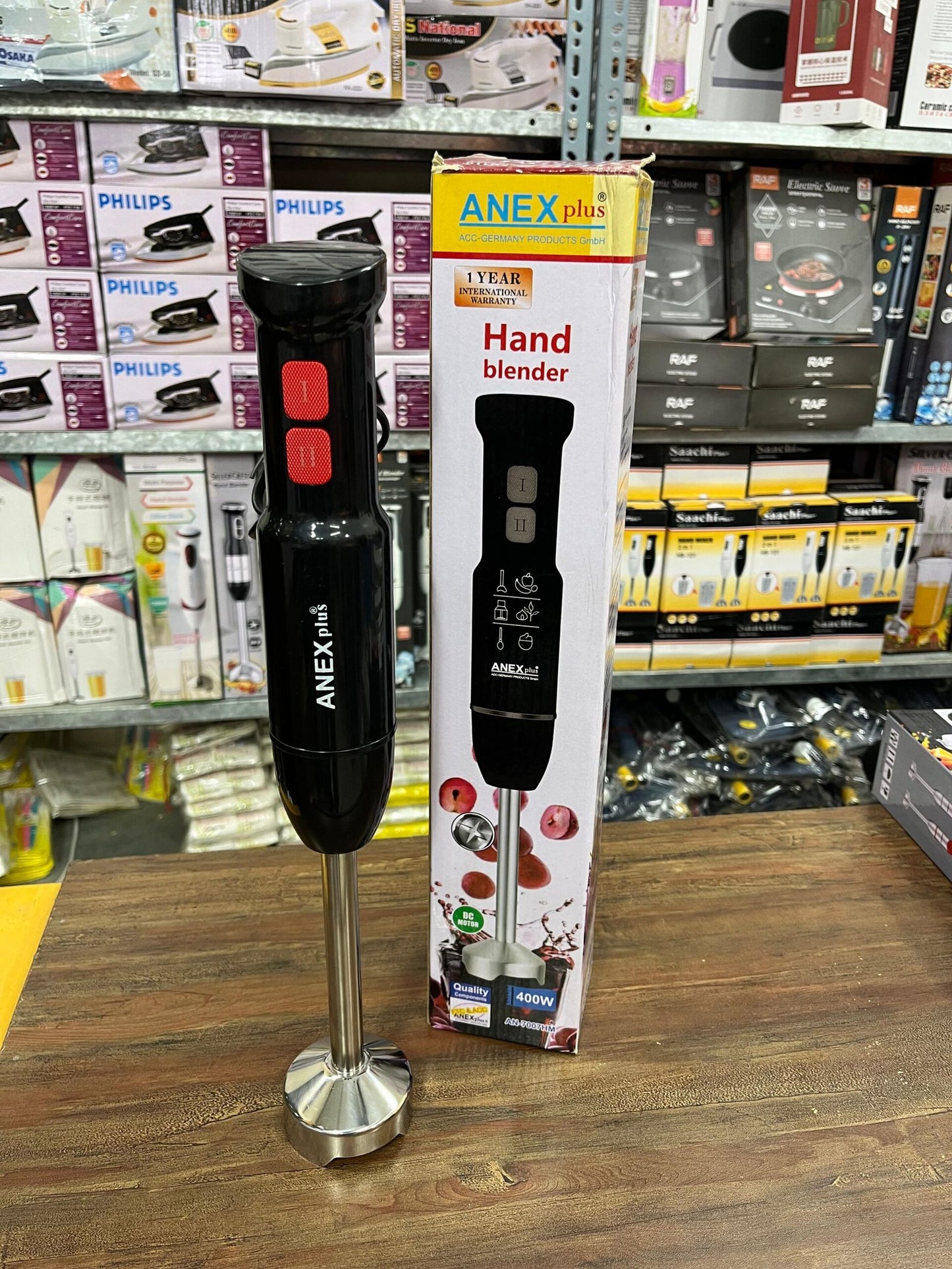 400W Anex 4 Blade 2Speed Option Hand Blender