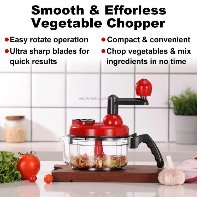 10 Functions Manual Food Chopper (Chopping, Mixing, Salad Spinner)