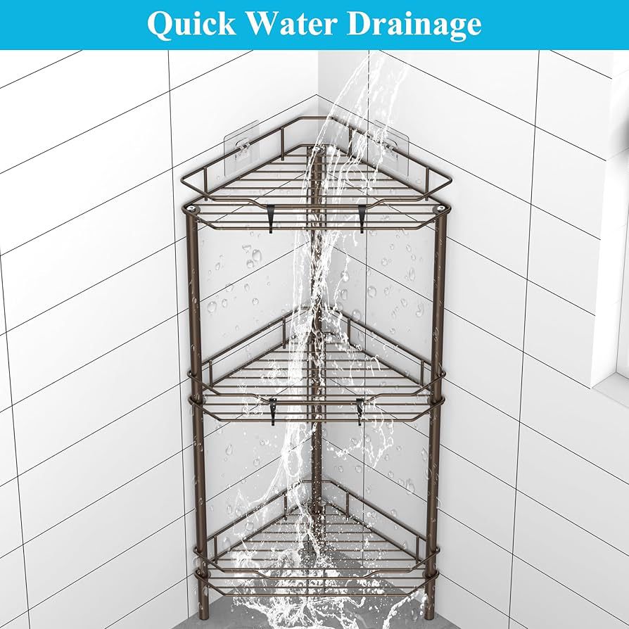 3 Tier Multipurpose Organizer for Kitchen & Bathroom (With screw hooks)