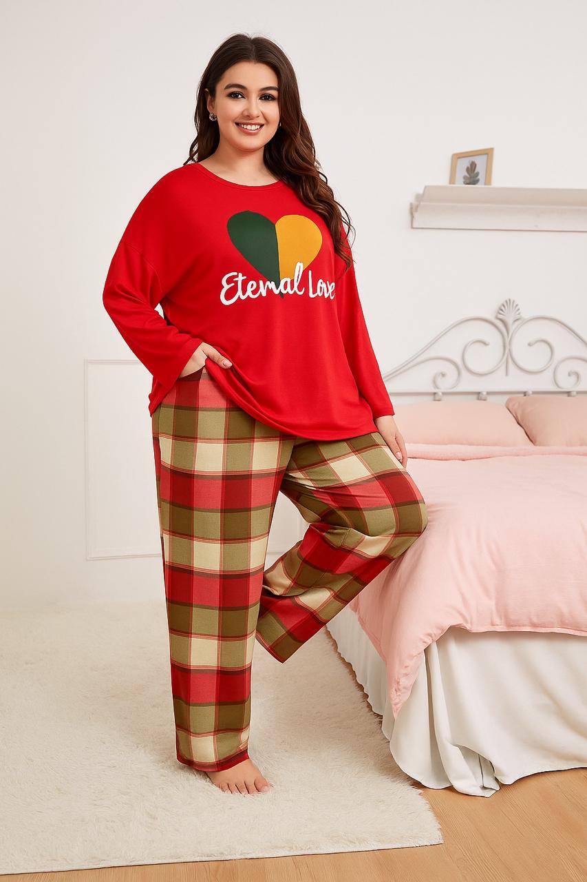 Winter Red Eternal Love Co-Ord Set Night Suit