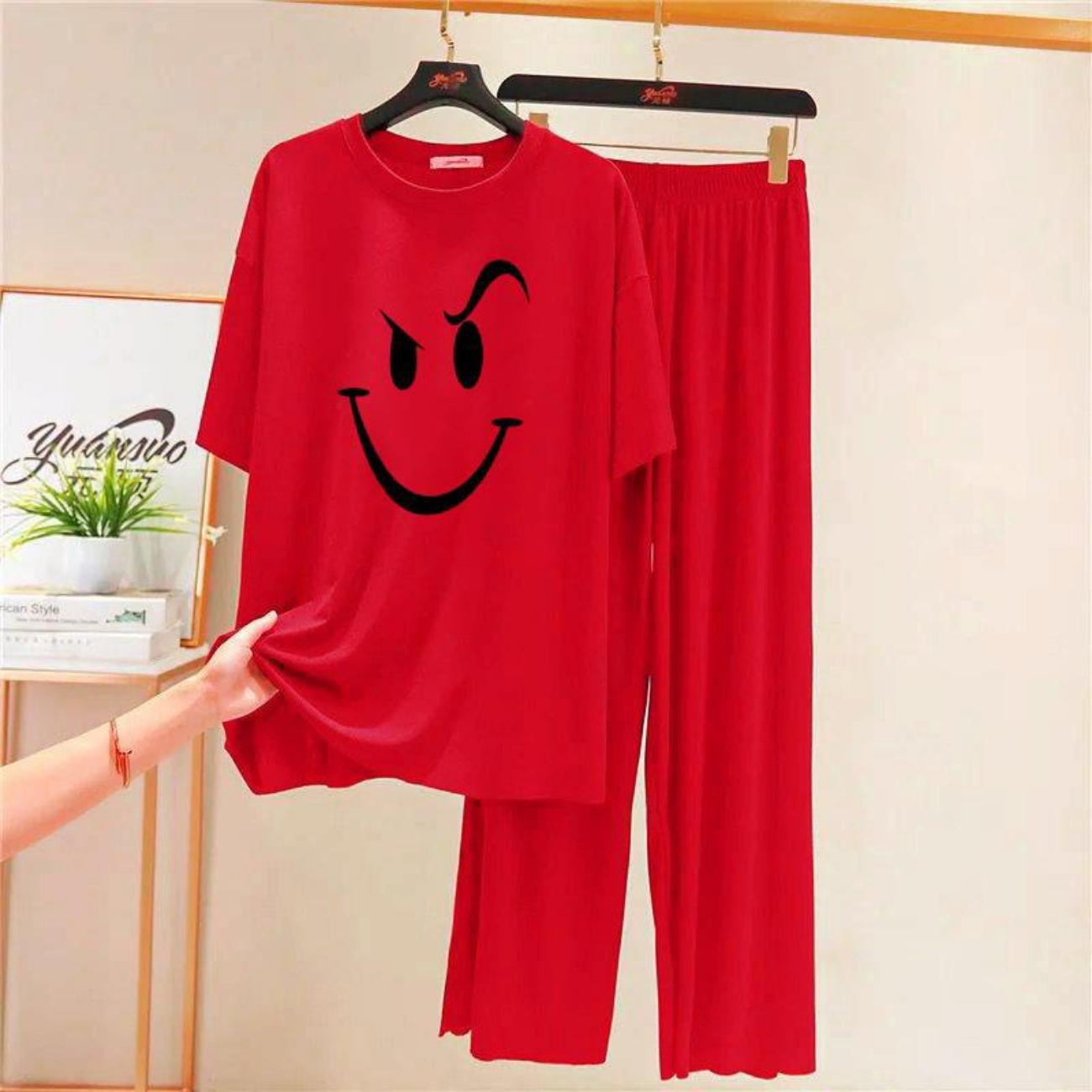 Red Smile Printed Flapper Style Dress