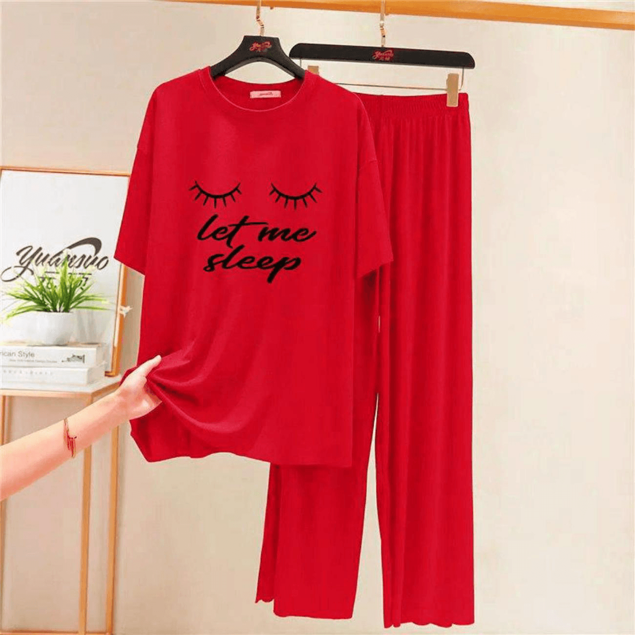 Red Let me Sleep Flapper Style Dress