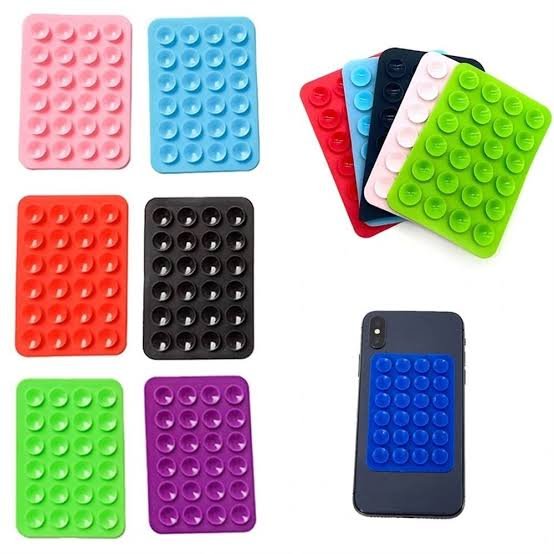 Pack Of 5 Silicone Phone Holder one side sticker and one side suction cups
