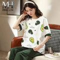 Avocado printed design night suit fabric cotton jarsy