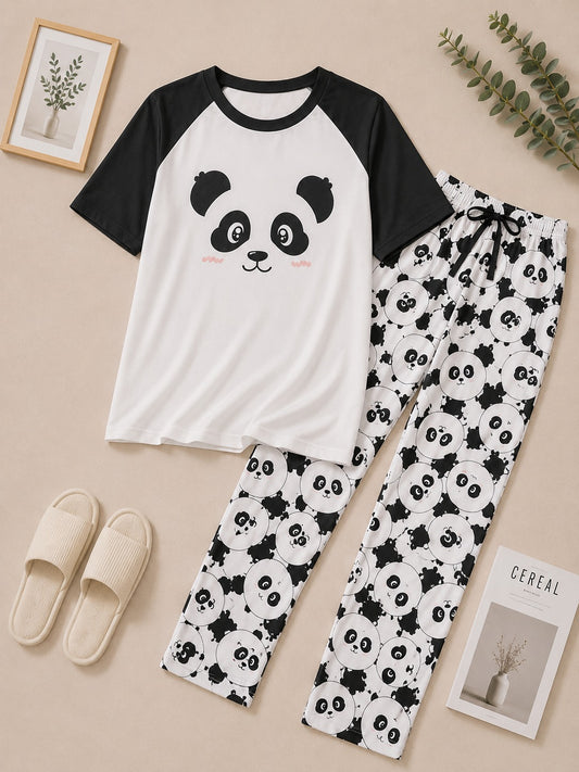 Black & White Panda Pajama Set