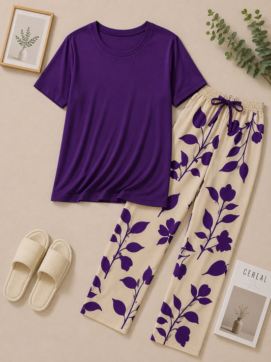 Purple Elegance Night Dress