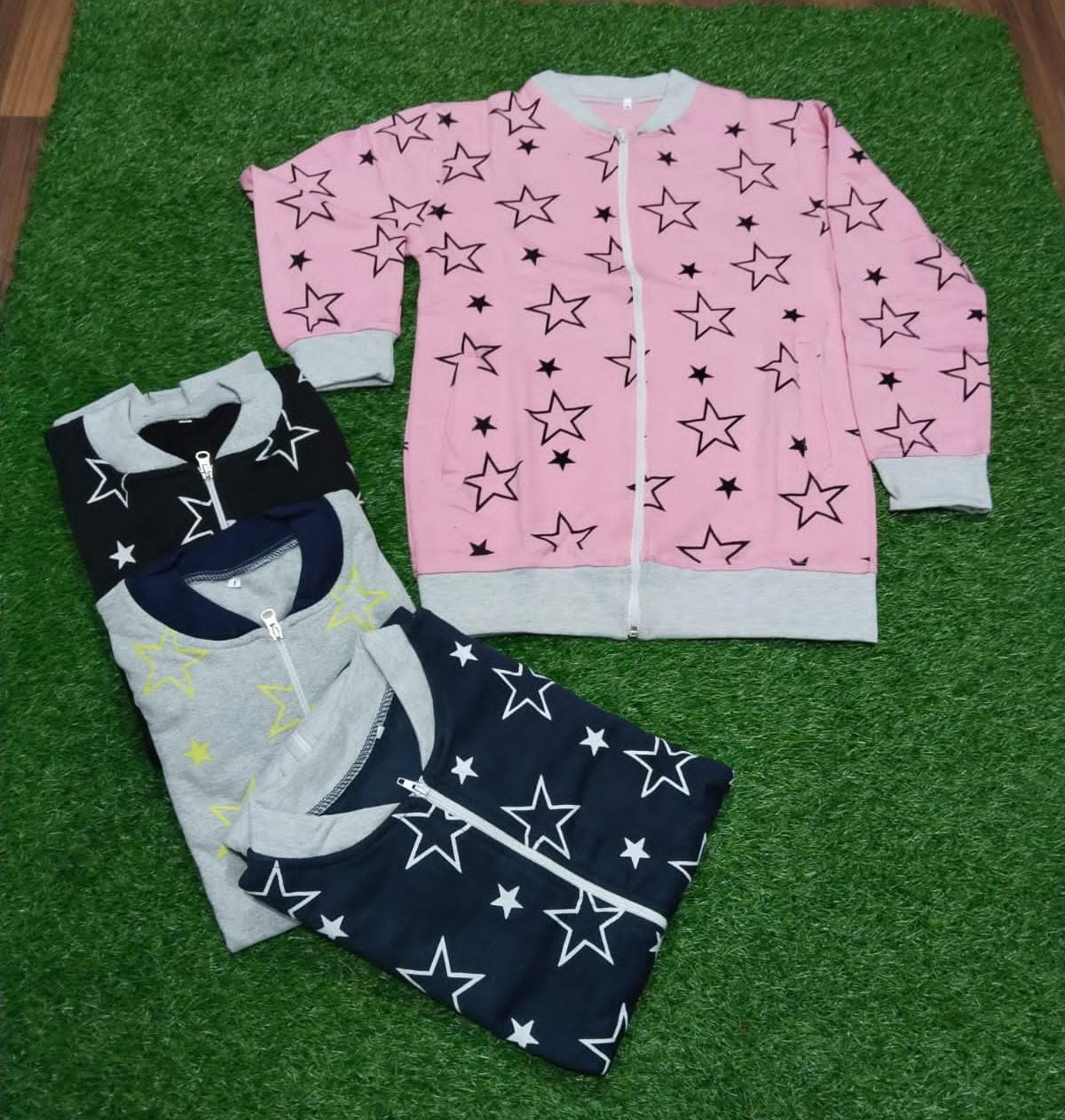 KK-17 - Women's Star Printed Zipper Jacket – Winter Collection