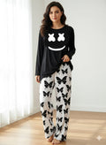 Marshmallow   Printed Black  Shirt With butterfly Printed Trouser