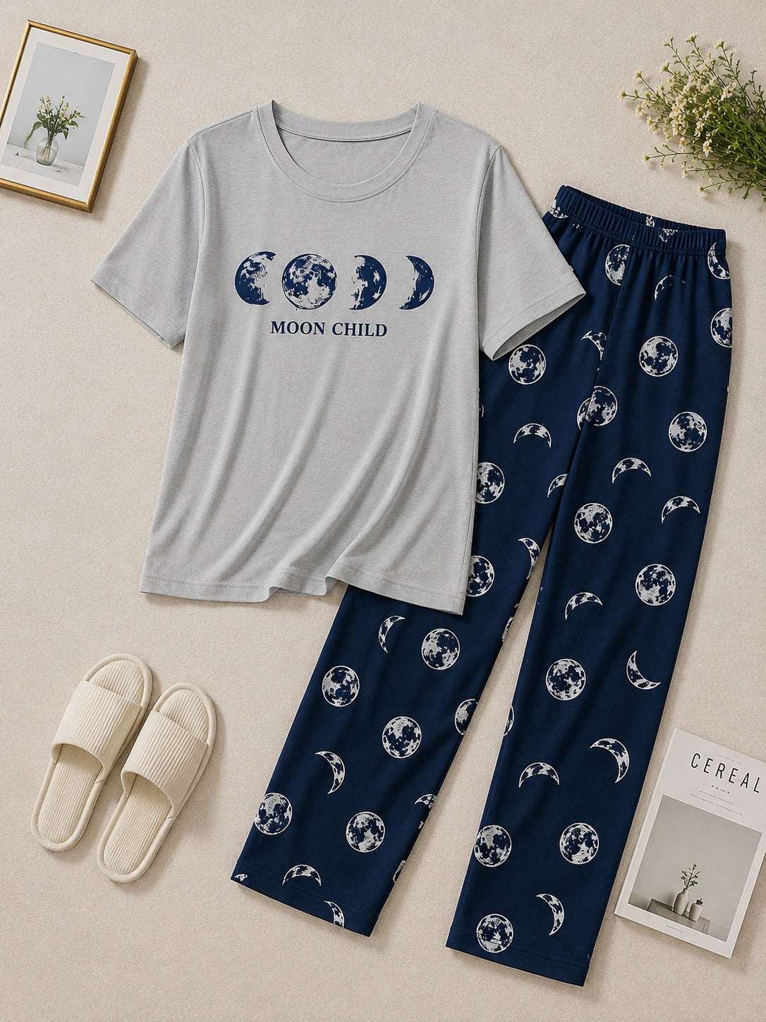 Moon Child Printed Night Suit