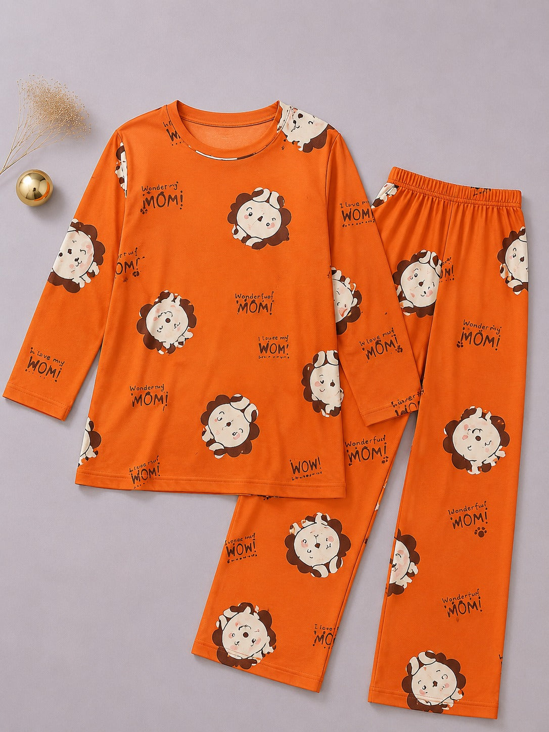 Orange Lion  Cub Night Suit