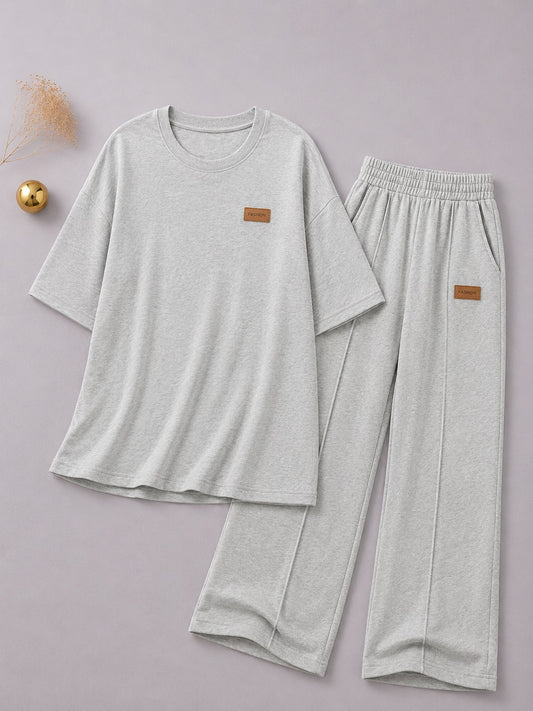 Plain  Grey Co-Ord Comfort Lounge Set