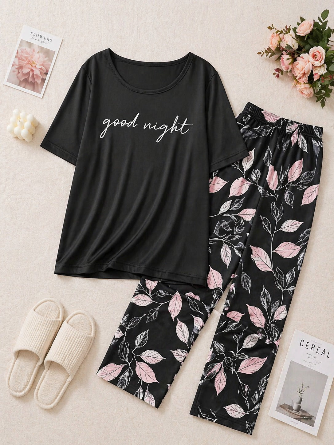 Good Night Floral Pajama Set