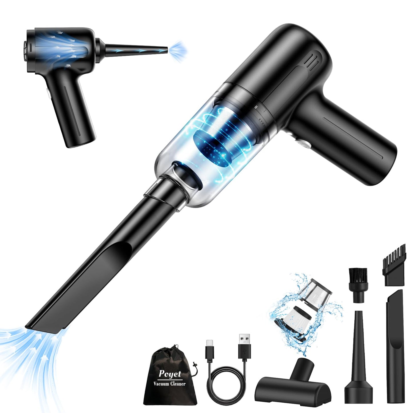3‑in‑1 Portable Mini Vacuum Cleaner