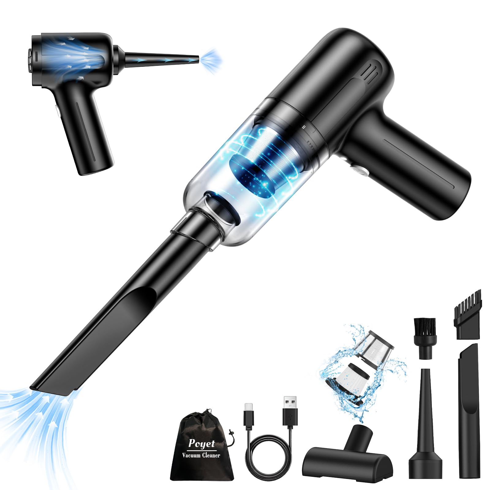 3‑in‑1 Portable Mini Vacuum Cleaner