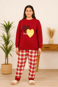 Winter Red Eternal Love Co-Ord Set Night Suit