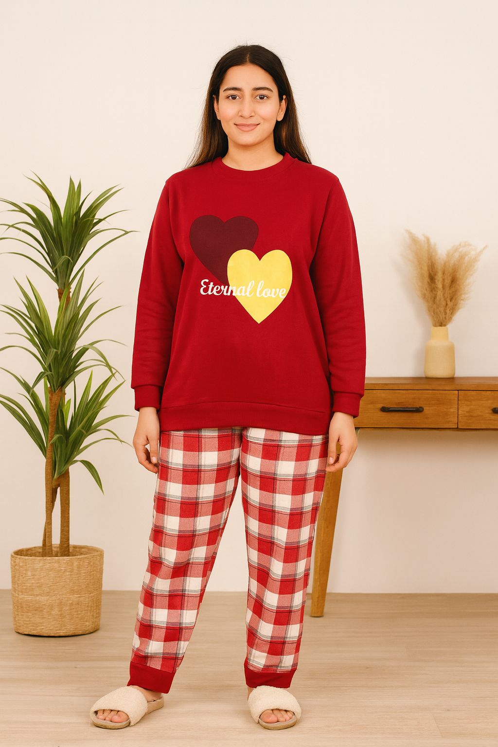 Winter Red Eternal Love Co-Ord Set Night Suit