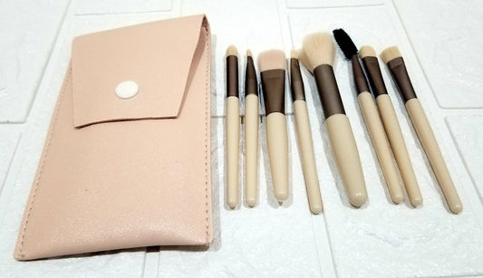 8pcs Makeup Brush Set with Leather Bag