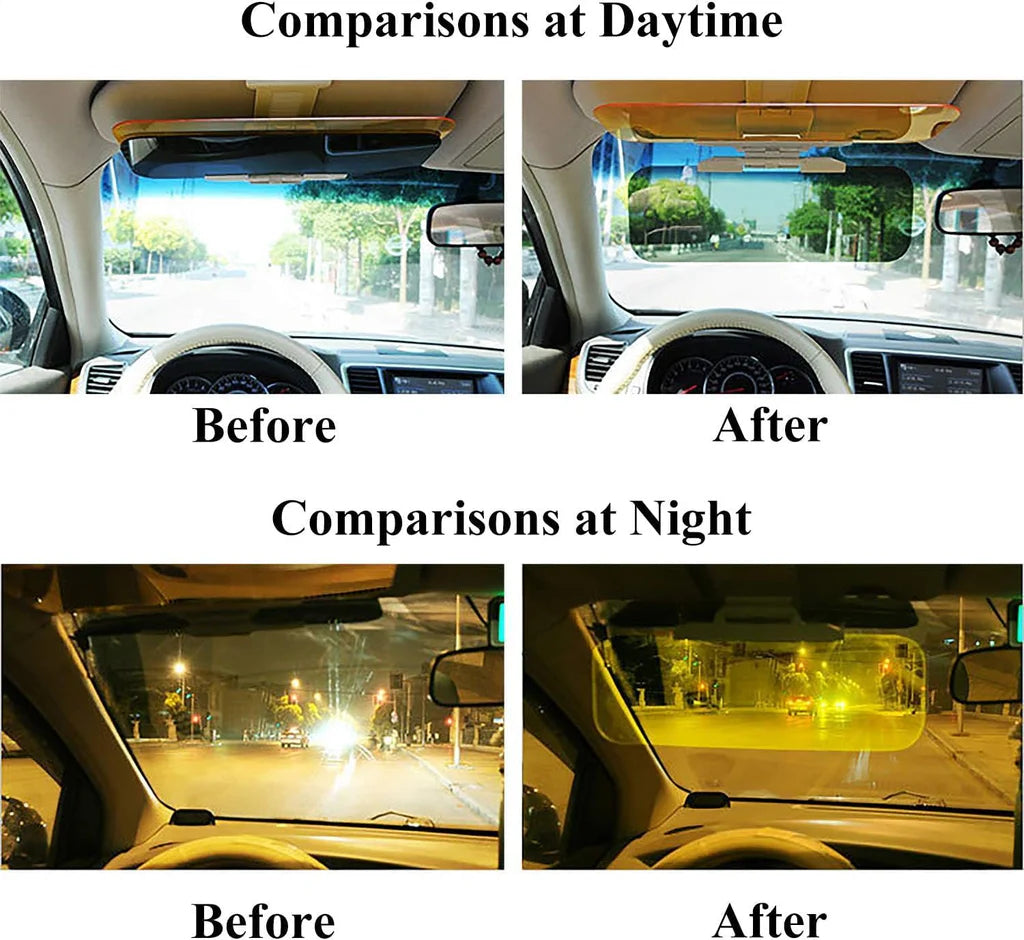 2-in-1 Universal HD Day & Night Anti-Glare Car Sun Visor