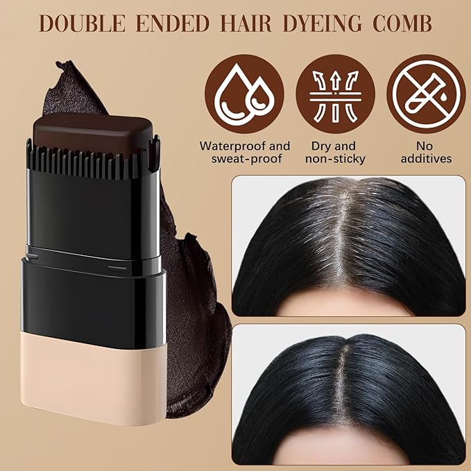 2-in-1 Hair Color Stick & Comb – Instant Gray Hair Root Touch Up