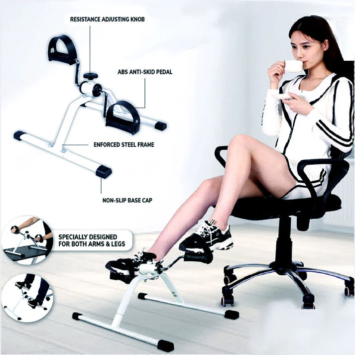 Mini Exercise Cycle Portable Pedal Bike for Hands and Feet with Slip-Resistant Grips