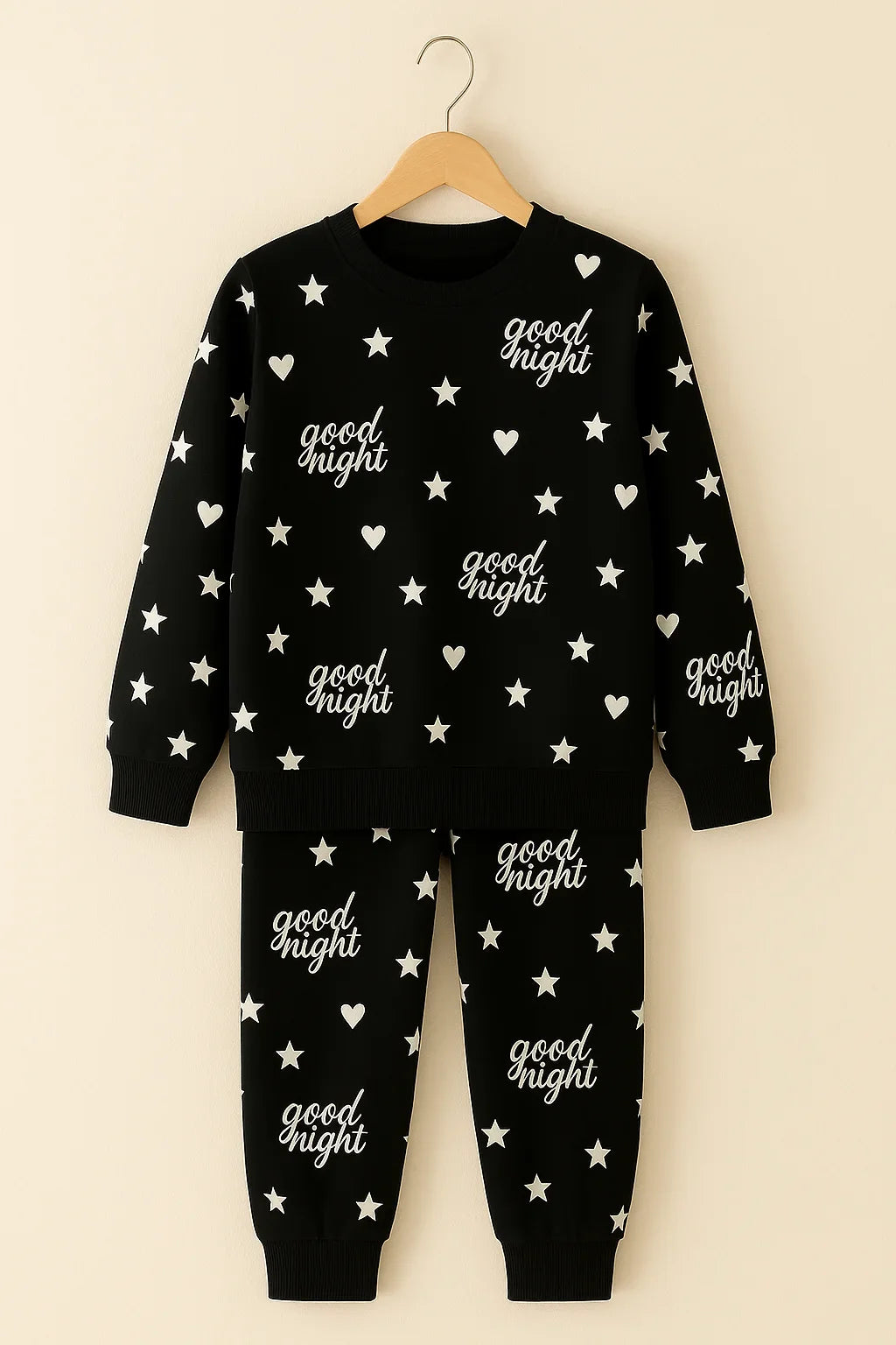 Winter Black Goodnight Comfort Co-Ord Set Night Suit