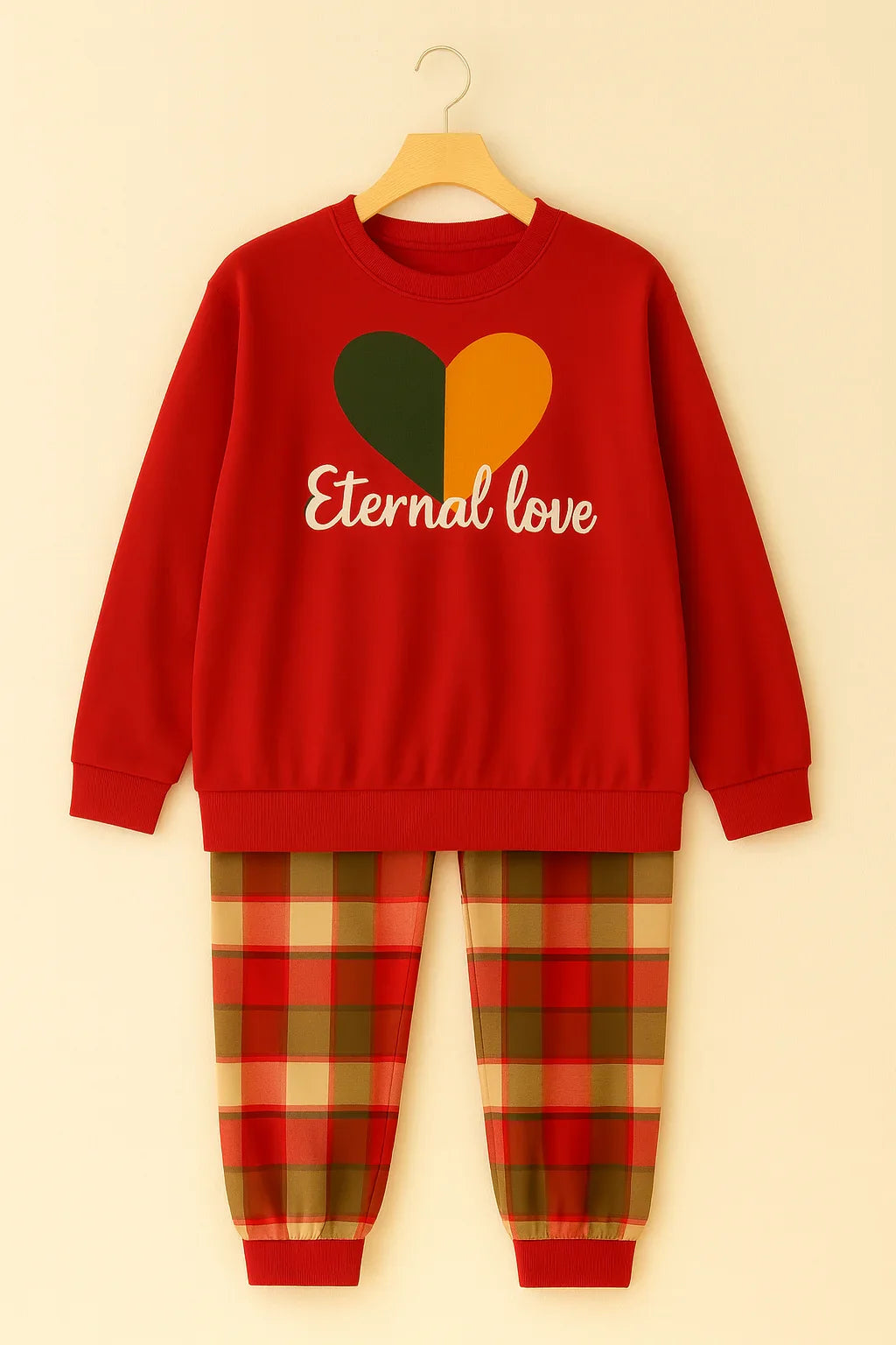 Winter Red Eternal Love Co-Ord Set Night Suit