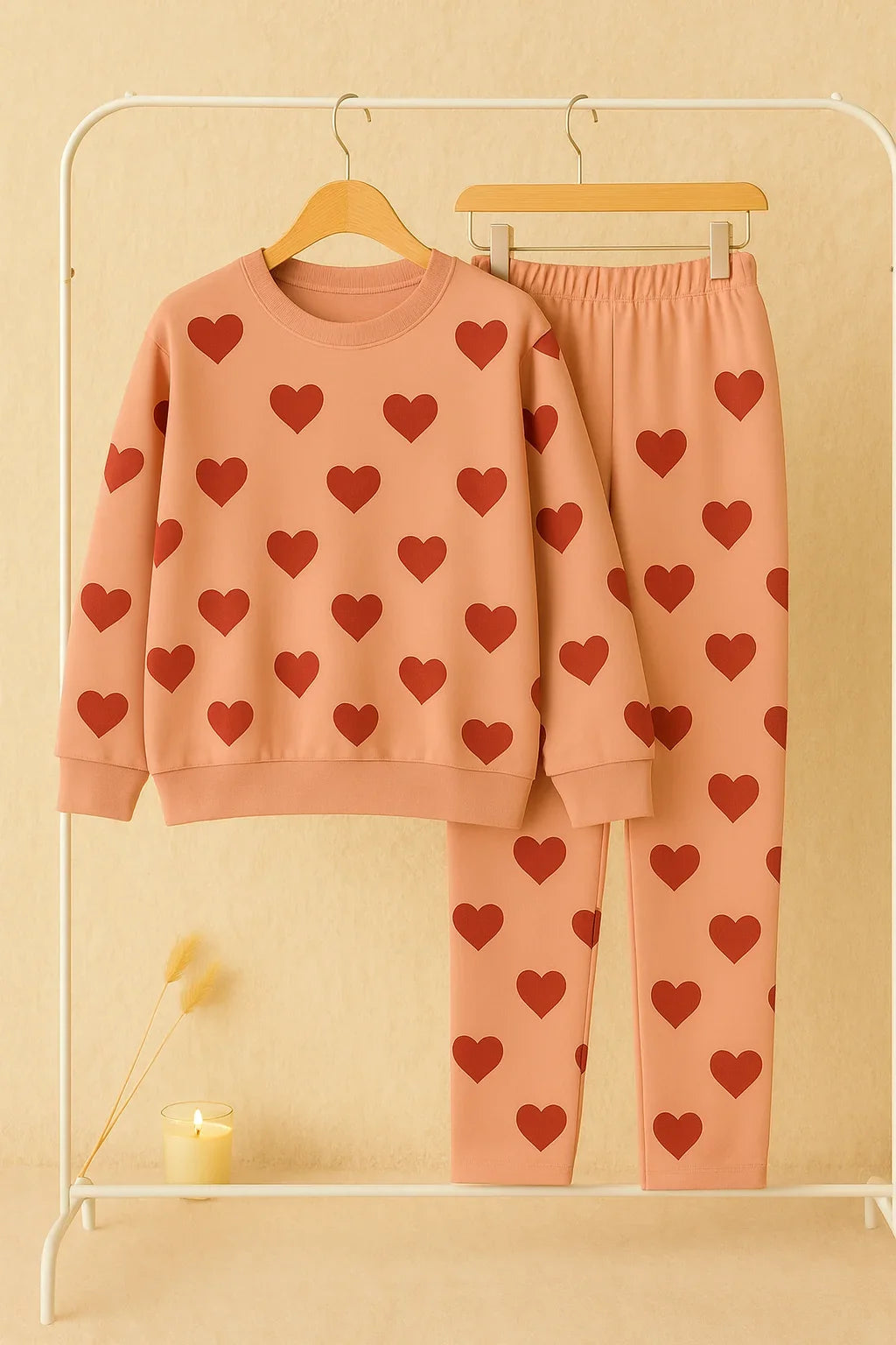 Winter Pink Dilbar Co-Ord Set Night Suit