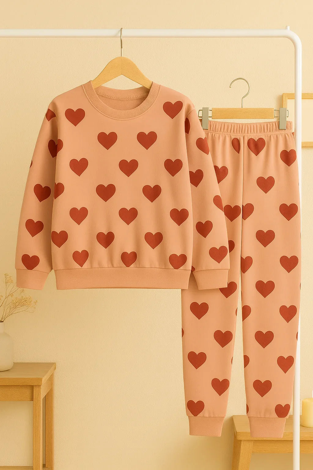 Winter Pink Dilbar Co-Ord Set Night Suit