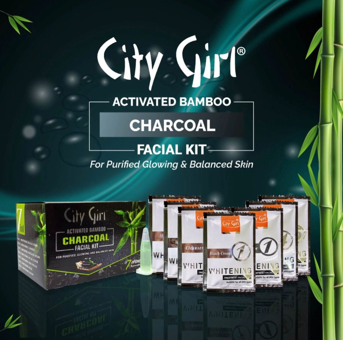 City Girl Charcoal 6 Step Facial Kit With Serum