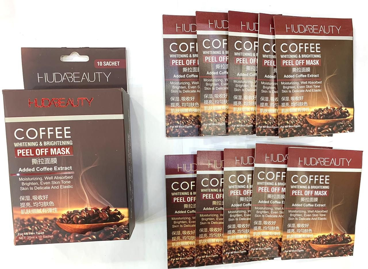 HUDABEAUTY Coffee Peel-Off Mask 10 Pcs Box