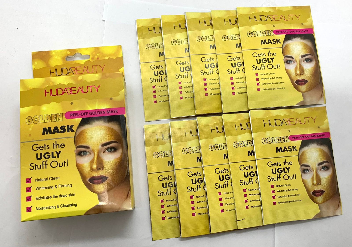 HUDABEAUTY Gold Peel-Off Mask 10 Pcs Box
