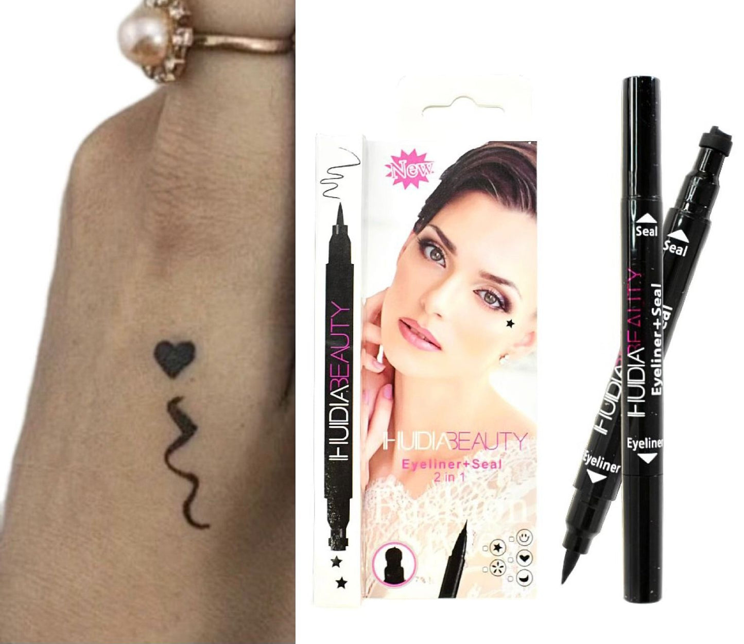 HUDIABEAUTY 2 in 1 Heart Stamp Eyeliner