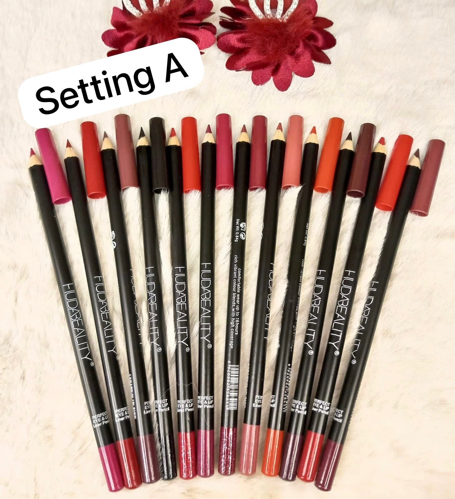 Huda Beauty Eye & Lip Color Pencil 12 Pcs Pack PATLI setting a
