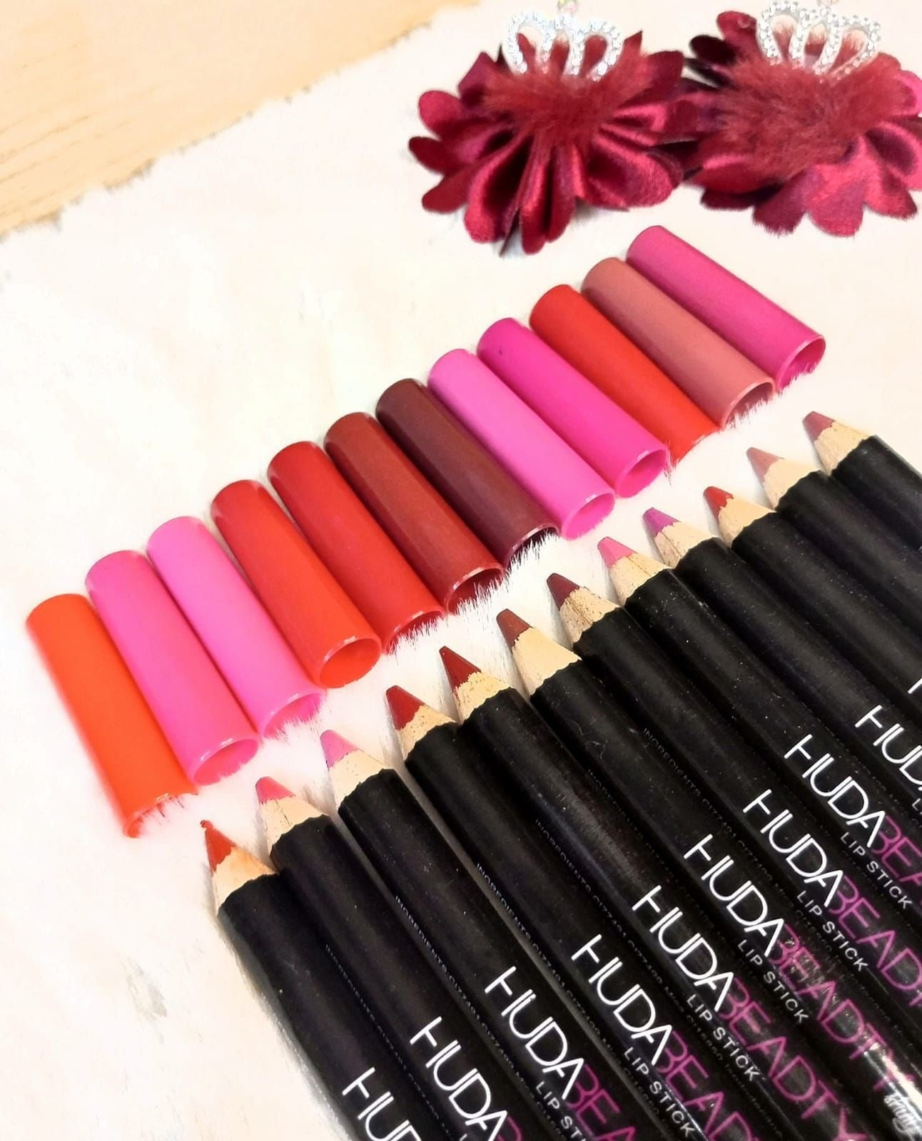 Huda Beauty Eye & Lip Color Pencil 12 Pcs Pack (Moti)
