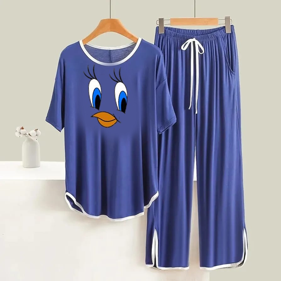 Blue with White Border DAFFY DUCK Printed Flapper Style Dress