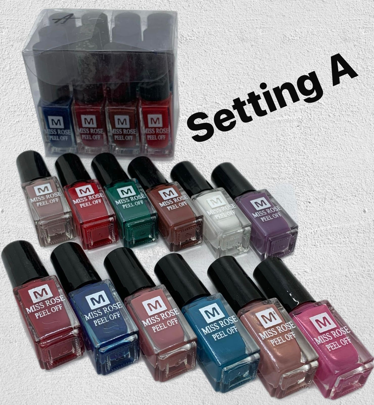 Miss Rose Peel-Off Nail Polish Set A