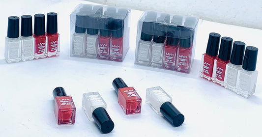 Nyx Peel-Off Nail Polish 12 Pcs Box (Red & White)