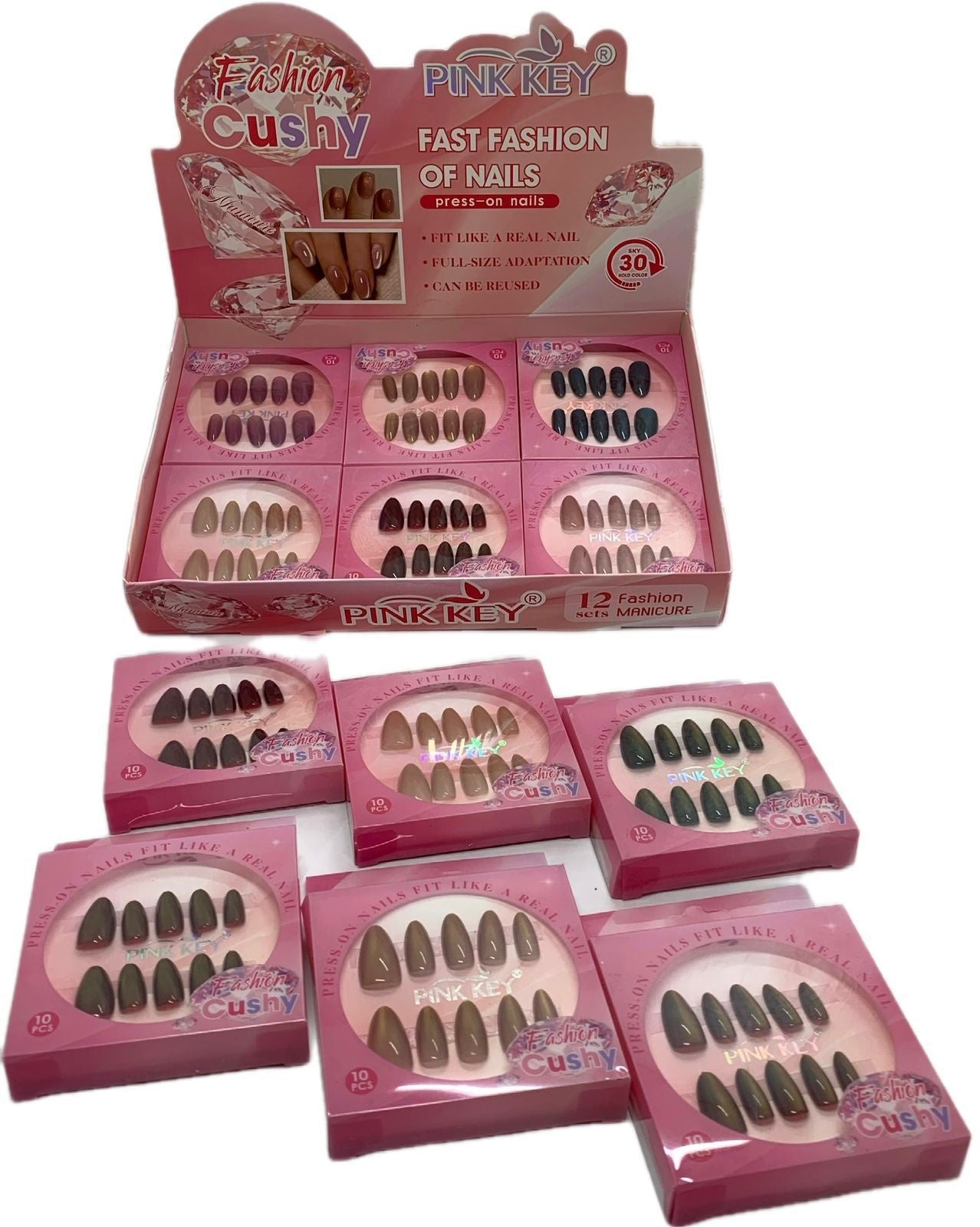 Pink Key Nails (Item No 2424 Cushy)