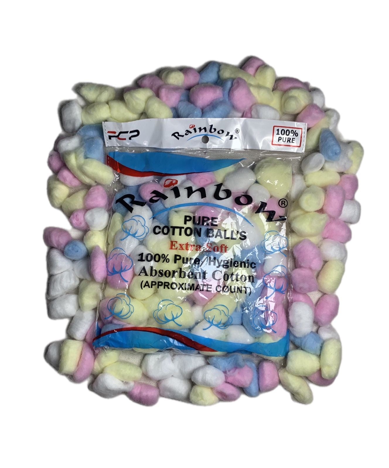 Rainbow Cotton Balls  ( Pack Of 3  )