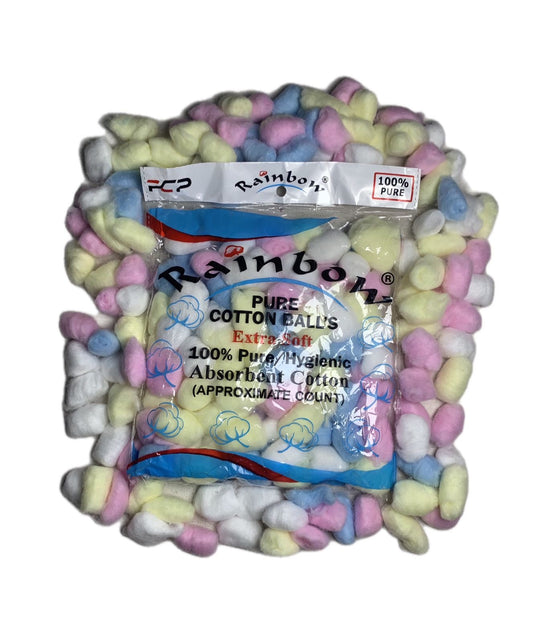 Rainbow Cotton Balls  ( Pack Of 3  )