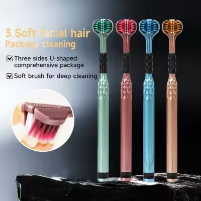 3-Sided 360° Rotating Toothbrush – Deep Cleaning Soft Bristle Tooth Brush