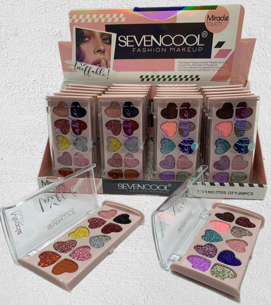 SEVENCOOL Heart Glitter Eyeshadow 1 PC (10 Color)