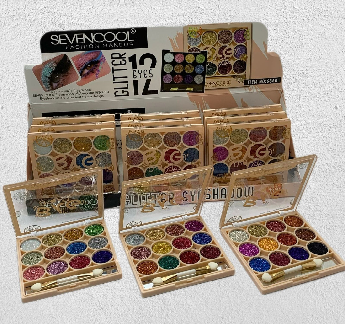 SEVENCOOL Glitter Eyeshadow 1 PC (12 Color)